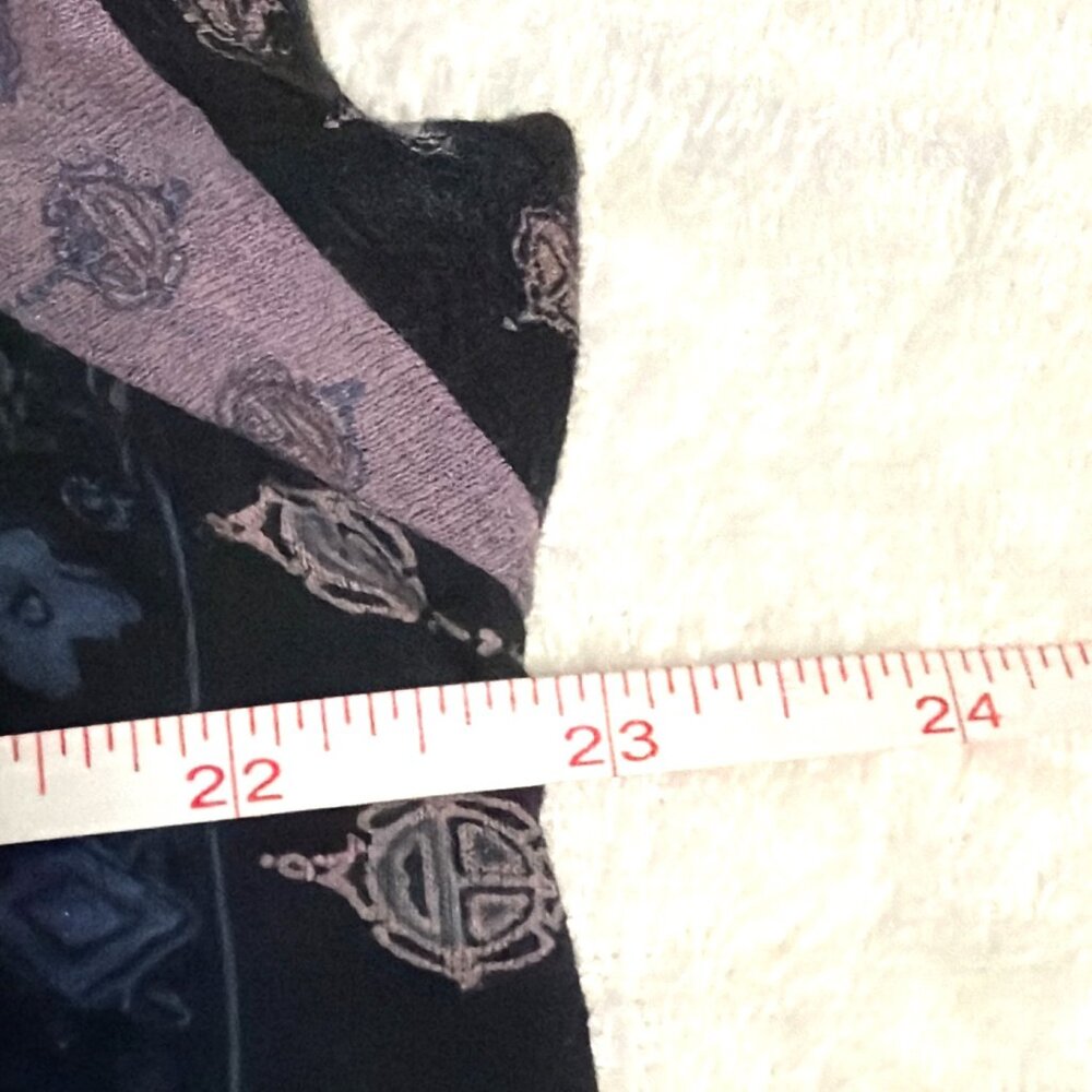 Lucky Brand Womens 1X Boho Mandala Print Short Sleeve Top Black Purple - Picture 4 of 5